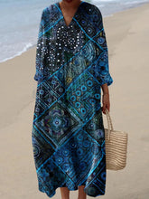 Women's Ocean ethnic style Pattern Art Print Cotton Dress
